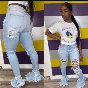 “Fancy Distress Jeans”